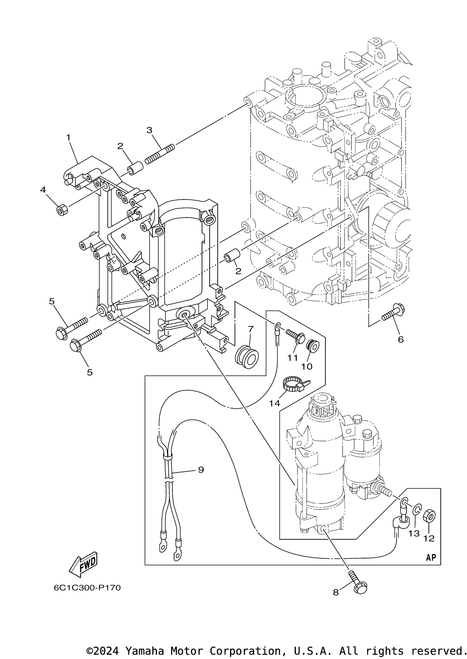 Yamaha Bracket, Starting Motor | 6C5-81822-00-00