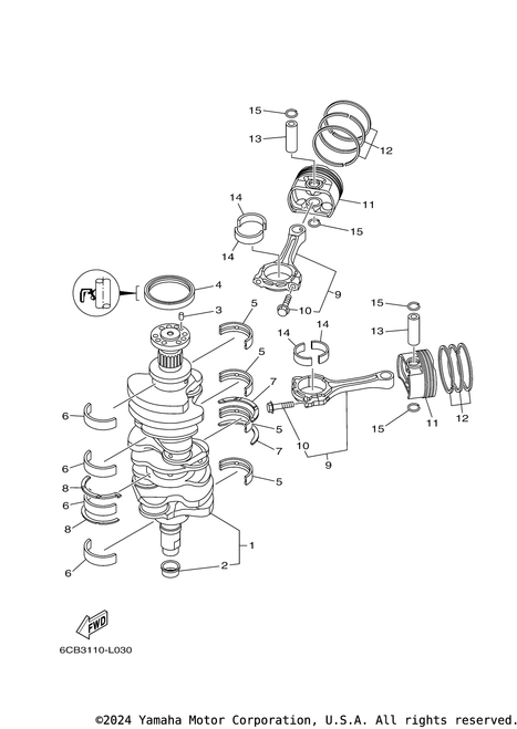 Yamaha Bearing, Thrust 1 | 6CB-11426-03-00
