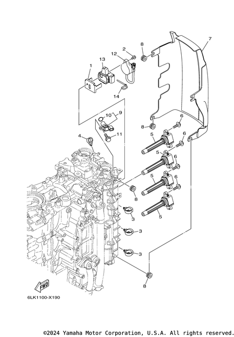 Yamaha Ignition Coil Assembly | 6CB-82310-02-00