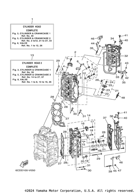 Yamaha Cylinder Head Comp | 6CB-W009A-04-00