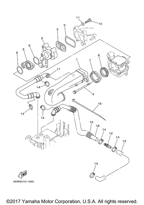 Yamaha Gasket, Manifold 1 | 65W-13645-00-00