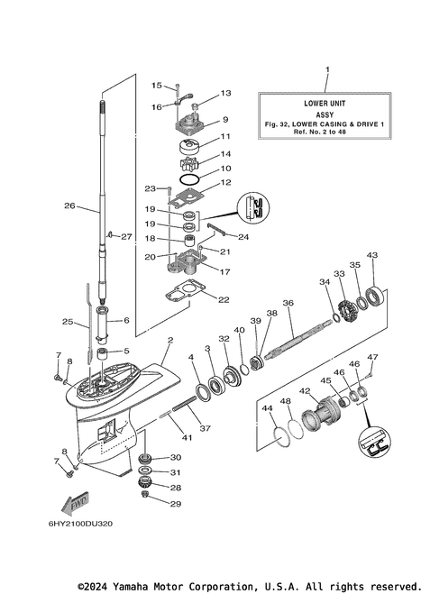 Yamaha Shaft, Propeller | 65W-45611-00-00