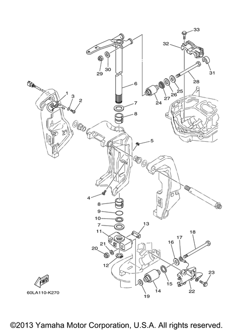 Yamaha Mount Damper, Lower Side | 66K-44555-00-00