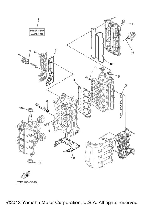 Yamaha Gasket, Manifold 1 | 67F-13645-00-00