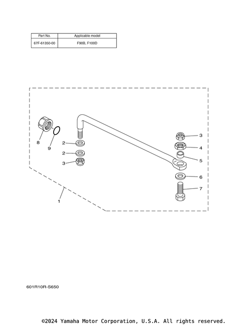 Yamaha Steering Guide Attachment Kit | 67F-61350-00-00