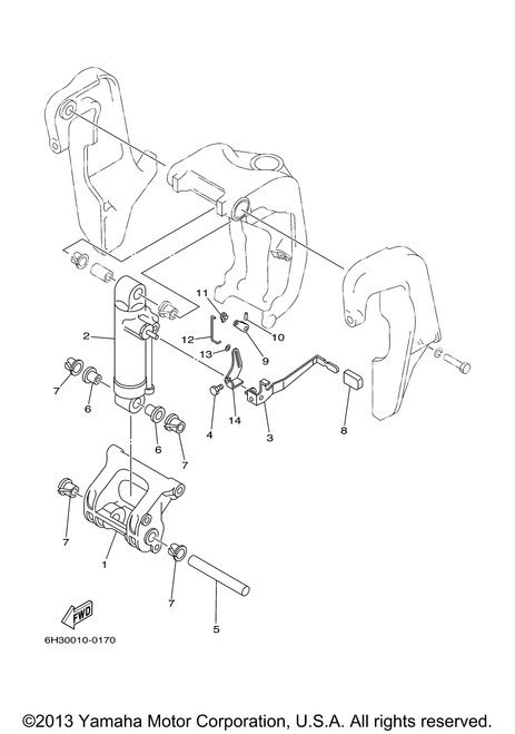 Yamaha Pin, Lower Shock Mount | 688-43124-02-00