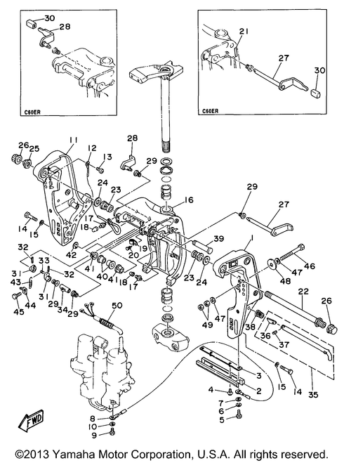 Yamaha Lever, Tilt Stop 2 | 688-43185-10-00