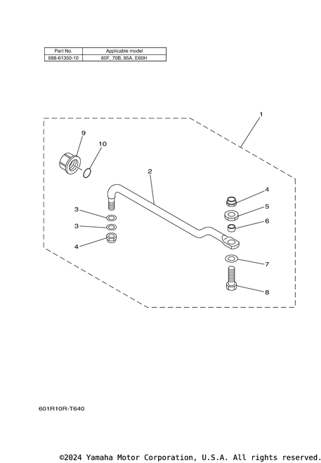 Yamaha Steering Guide Attachment Kit | 688-61350-10-00