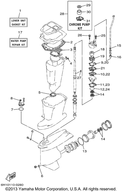 Yamaha Chrome Pump Kit | 688-W0078-1A-00