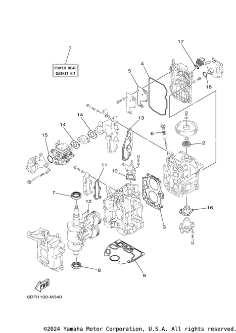 Yamaha Gasket, Cylinder Head 1 | 68T-11181-00-00