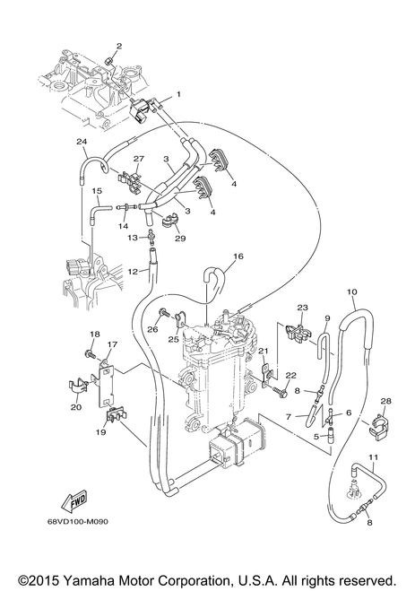 Yamaha Hose, Vacuum Sensing 3 | 68V-13532-11-00