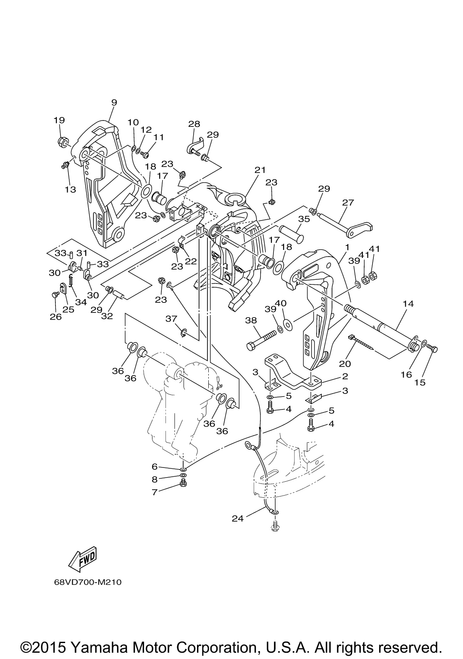 Yamaha Bracket, Clamp | 68V-43111-01-8D