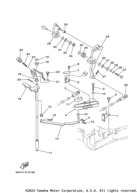 Yamaha Bushing, Shift Rod Lever | 68V-44122-01-00