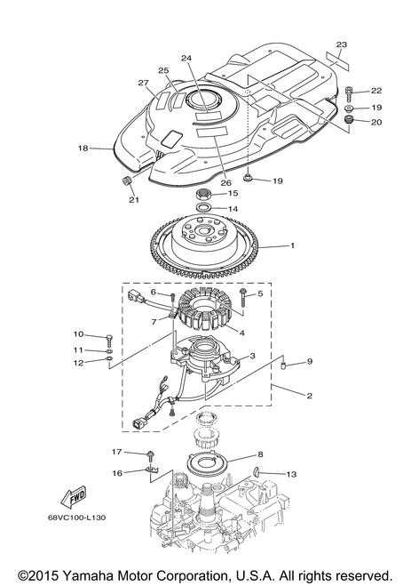 Yamaha Cover, Flywheel | 68V-81337-00-00