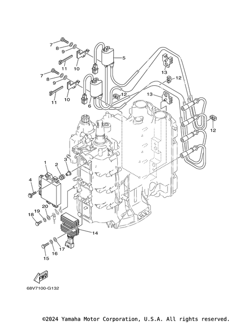 Yamaha Engine Control Unit Assembly | 68V-8591A-43-00