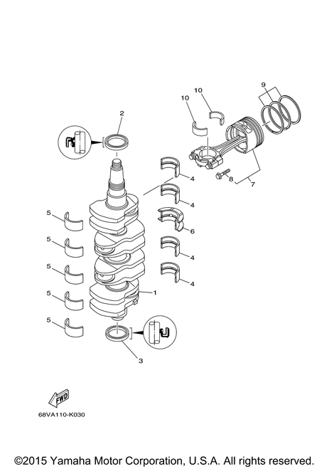 Yamaha Piston-Con-Rod Assembly Std | 68V-W1164-02-00