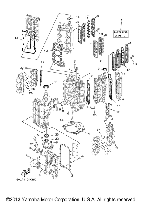 Yamaha Gasket, Cylinder Head 2 | 69J-11182-03-00