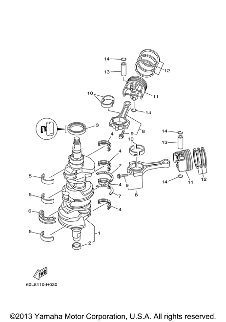 Yamaha Piston (0.25Mm O-S) | 69J-11635-00-00