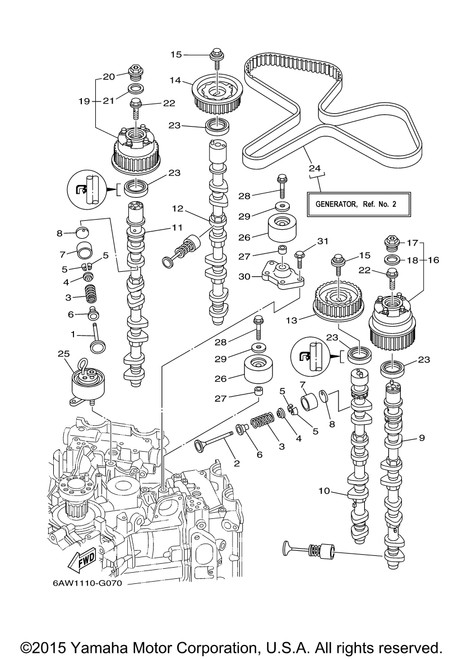 Yamaha Retainer, Valve Spring | 69J-12117-01-00