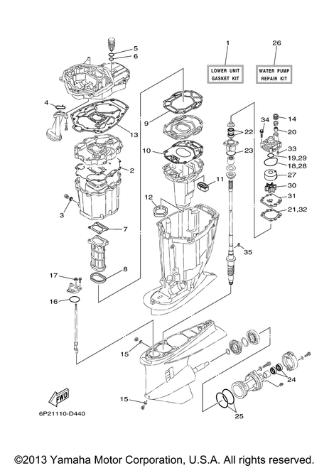 Yamaha Gasket, Upper Casing | 69J-45113-10-00