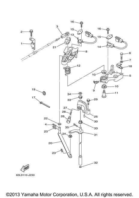 Yamaha Bracket, Remote Control 1 | 69J-48531-00-00