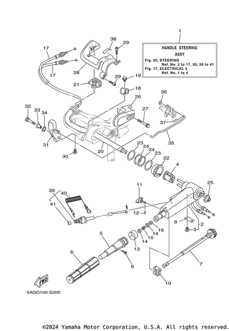 Yamaha Handle, Steering | 6AH-42101-02-8D