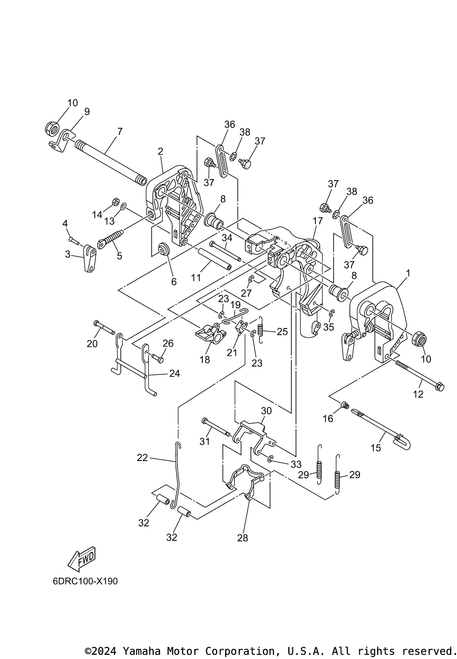 Yamaha Bracket, Clamp 2 | 6AH-43112-00-CE