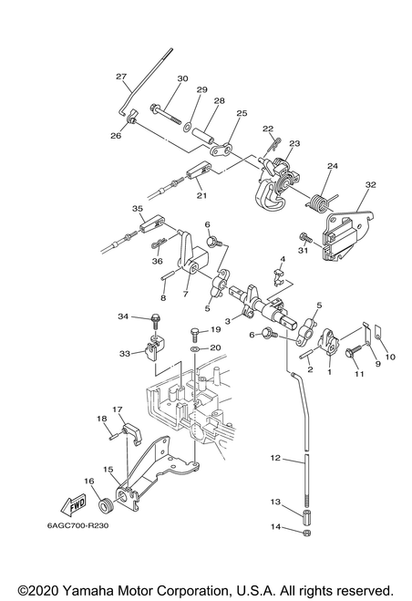 Yamaha Bracket, Remote Control 1 | 6AH-48531-00-00