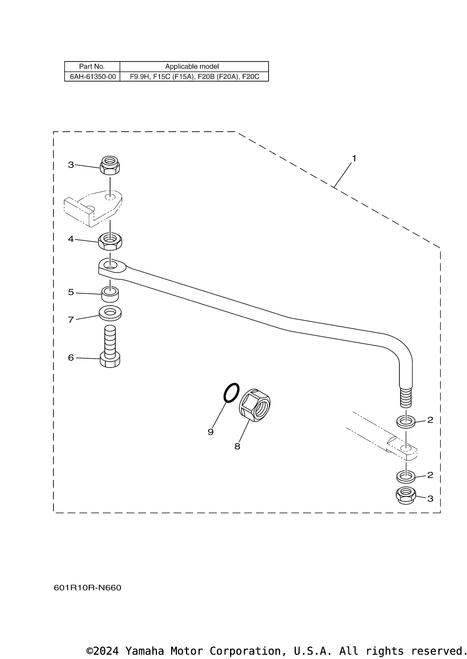 Yamaha Steering Guide Attachment Kit | 6AH-61350-00-00