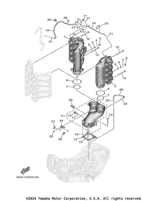 Yamaha Gasket, Exhaust Manifold | 6GR-41134-00-00
