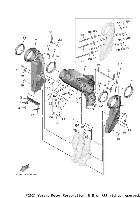 Yamaha Bracket, Swivel 1 | 6GR-43311-00-CE