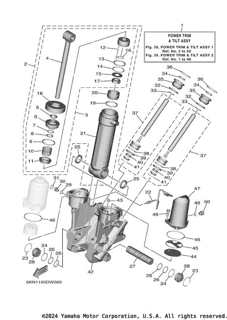 Yamaha Trim Piston Sub Assembly | 6GR-43820-00-00
