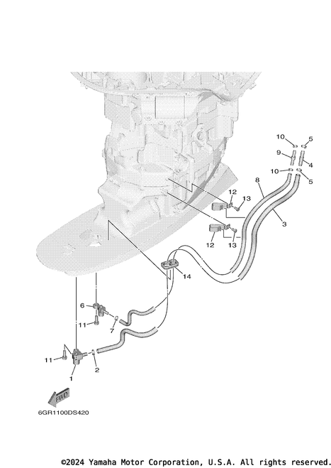 Yamaha Hose, Oil 1 | 6GR-4383K-00-00