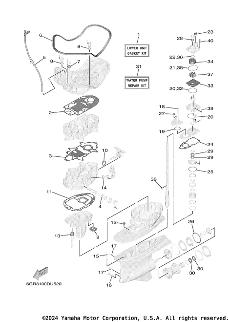 Yamaha Damper, Water Seal | 6GR-44367-01-00