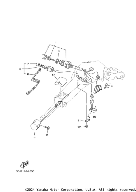 Yamaha Trim & Tilt Switch Assembly | 6X4-82563-01-00