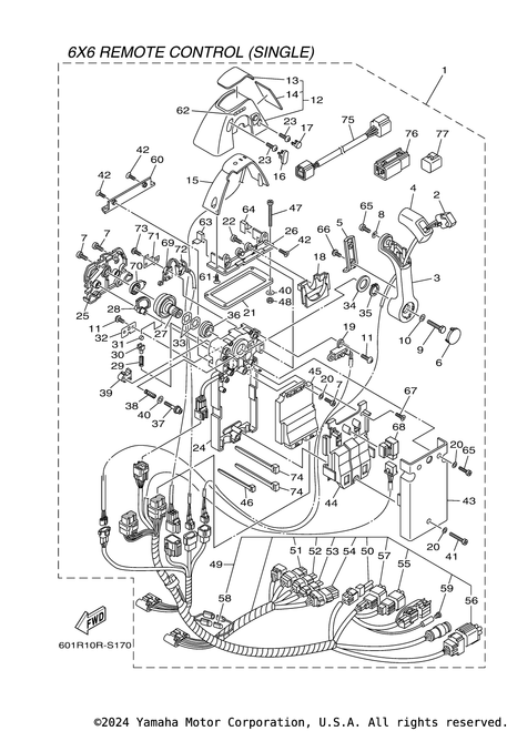 Yamaha Cover, Control Lever | 6X6-48224-10-00