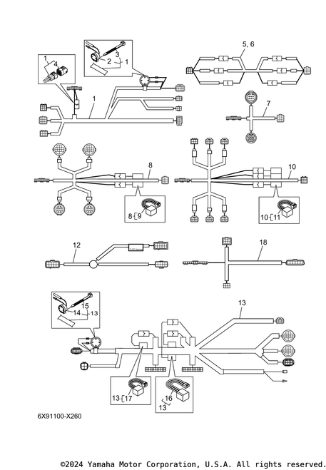 Yamaha 6X6 Key To 6X9 Remote Harness | 6X9-83553-80-00