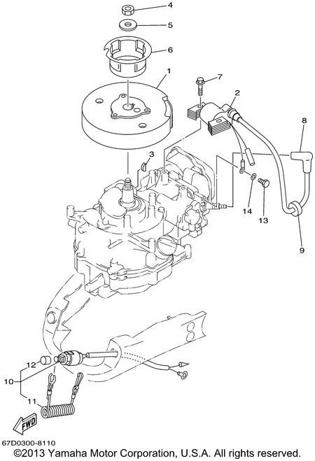 Yamaha Engine Stop Switch Assembly | 67D-82575-00-00