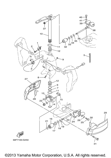 Yamaha Housing, Lower Mount Rubber | 68F-44552-01-CA