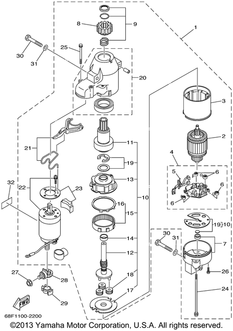 Yamaha Starter Relay Assembly | 68F-81941-01-00