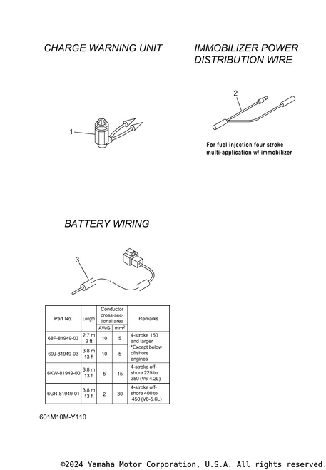 Yamaha Wire, Lead | 68F-81949-03-00