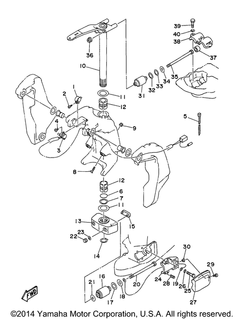 Yamaha Steering Bracket Assembly | 6E5-42510-25-8D