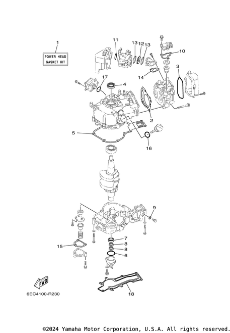 Yamaha Gasket, Manifold 2 | 6EE-E3646-00-00