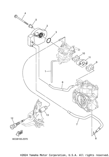 Yamaha Gasket, Manifold 2 | 6EG-13646-00-00