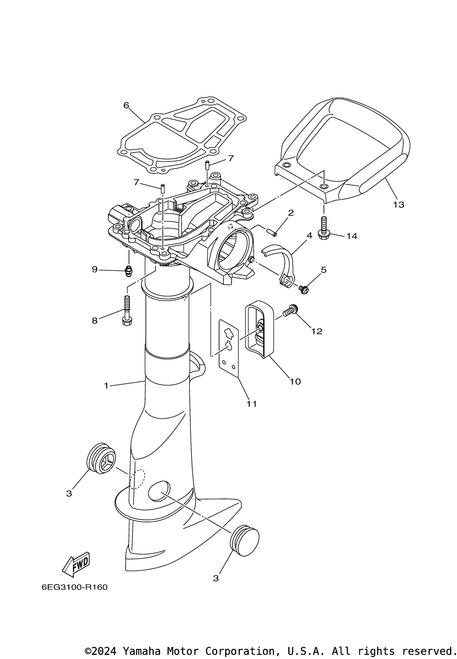 Yamaha Gasket, Upper Casing | 6EG-45115-00-00