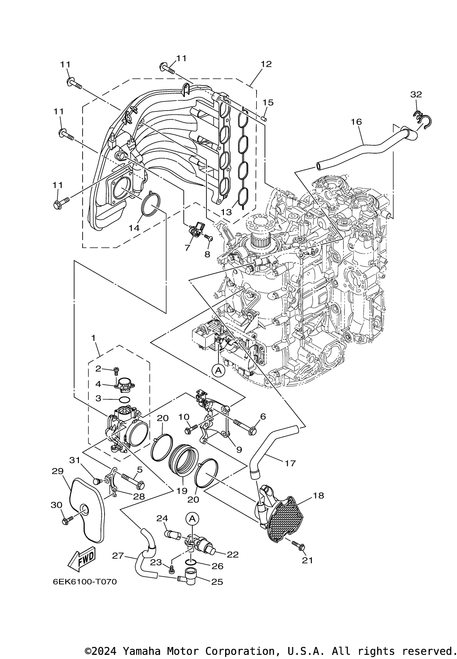 Yamaha Gasket, Manifold 1 | 6EK-13645-00-00