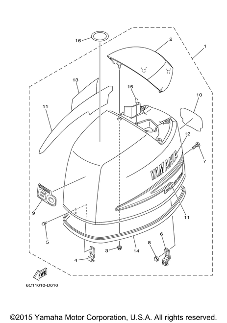 Yamaha Top Cowling Assembly | 6C1-42610-00-4D