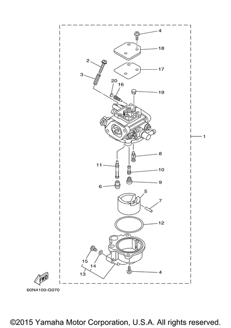 Yamaha Carburetor Assembly 1 | 60R-14301-40-00