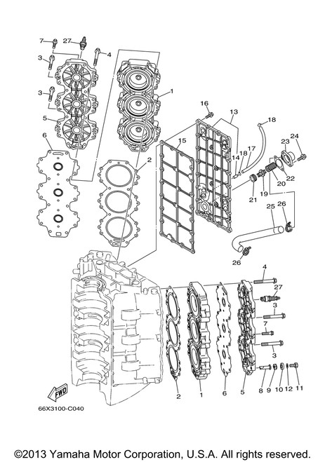 Yamaha Head, Cylinder 1 | 62J-11111-01-1S