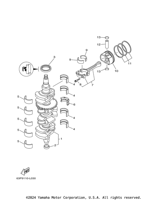 Yamaha Plane Bearing, Crankshaft 2 | 63P-11417-81-00